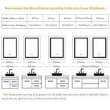 LED Illuminated Bathroom Mirror with Shaver Socket Adjustable Color (No cabinet) 500x700mm