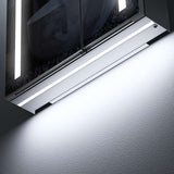 630x650mm LED Bathroom Mirror Cabinet with Shaver Socket 2 Doors IR Switch