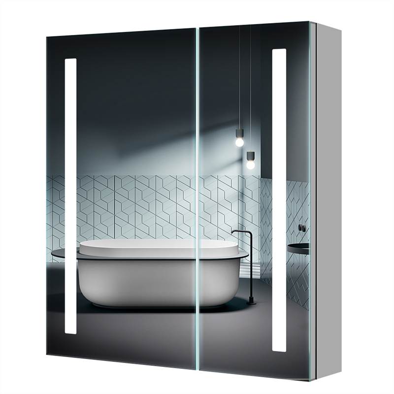 Vertical sliding top mirror medicine cabinet