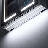 630x650mm LED Bathroom Mirror Cabinet with Ambient Lighting Shaver Socket 2 Doors
