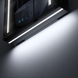 650x600mm LED Black Mirror Cabinet with Ambient Lighting Adjustable Color 2 Doors