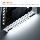 650x600mm LED Bathroom Mirror Cabinet with Shaver Socket Demister Square Lights
