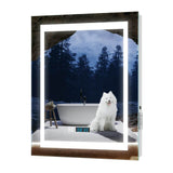 LED Illuminated Bathroom Mirror with Digital Clock Shaver Socket (No cabinet) 500x700mm