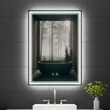 LED Illuminated Bathroom Mirror with Demister Adjustable Color (No cabinet) 500x700mm