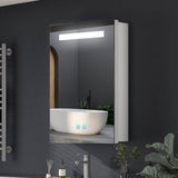 400x600mm LED Mirror Cabinet with White Aluminium Shaver Socket Demister 3-Color Chaing