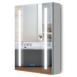 500x700mm Mirror Cabinet with LED Illuminated Shaver Socket Demister Adjustable Color Straight