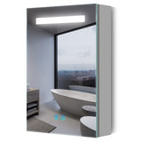 400x600mm Bathroom Mirror Cabinet with LED Illuminated Shaver Socket Demister