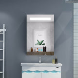 400x600mm Bathroom Mirror Cabinet with LED Illuminated Shaver Socket Demister