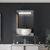 400x600mm LED Mirror Cabinet with White Aluminium Shaver Socket Demister 3-Color Chaing