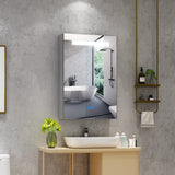 LED Illuminated Bathroom Mirror Cabinet with Shaver Socket Demister 400x600mm