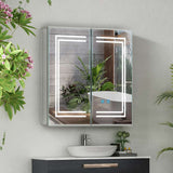 630x650mm LED Mirror Cabinet with Shaver Socket Touch-Switch Anti-fog 2 Doors