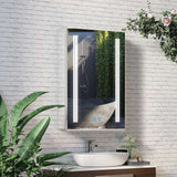 500x700mm LED Mirror Cabinet with Silver Aluminum Touch-Switch Anti-fog Shaver Socket