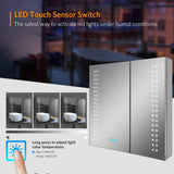 LED Mirror Cabinet with Shaver Socket Demister 2 Doors 630x650mm Spot Lights