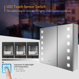 LED Illuminated Mirror Cabinet with Shaver Socket Demister 2 Doors 650x600mm