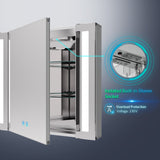 650x600mm LED Mirror Cabinet with Shaver Socket Dimmer Switch Strip Lights