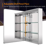 400x600mm Bathroom Mirror Cabinet with LED Illuminated Shaver Socket Demister