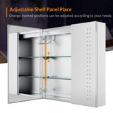 LED Mirror Cabinet with Shaver Socket Demister 2 Doors 630x650mm Spot Lights