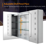 LED Illuminated Mirror Cabinet with Shaver Socket Demister 2 Doors 650x600mm