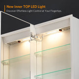 400x600mm LED Mirror Cabinet with White Aluminium Shaver Socket Demister 3-Color Chaing