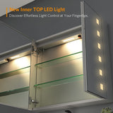 650x600mm LED Illuminated Mirror Cabinet with Shaver Socket Demister 2 Doors