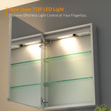 500x700mm Mirror Cabinet with LED Illuminated Shaver Socket Demister Adjustable Color Straight