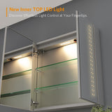 LED Mirror Cabinet with Shaver Socket Demister 2 Doors 630x650mm Spot Lights