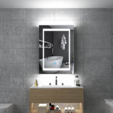 LED Bathroom Mirror Cabinet with Ambient Lighting Shaver Socket Demister 500x700mm