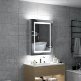 LED Bathroom Mirror Cabinet with Ambient Lighting Shaver Socket Demister 500x700mm