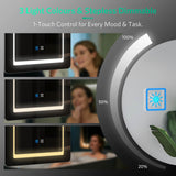 500x700mm LED Mirror Cabinet with Matt-Black Aluminum Shaver Socket Touch-Switch Anti-fog