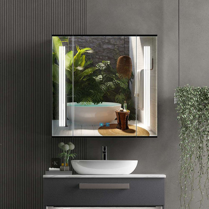 650x600mm LED Mirror Cabinet with Touch-Switch Anti-fog Shaver Socket