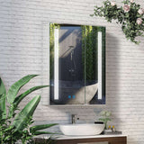 600x700mm LED Mirror Cabinet with Shaver Socket Touch-Switch Anti-fog 2 Doors