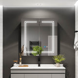 630x650mm LED Mirror Cabinet with Shaver Socket Touch-Switch Anti-fog 2 Doors, Silver