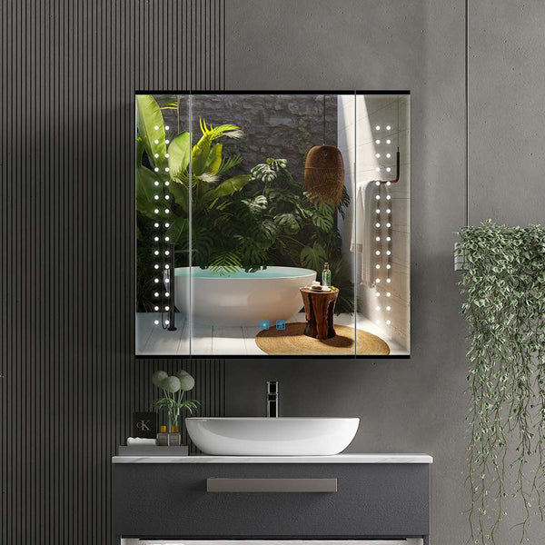 650x600mm LED Mirror Cabinet with Touch-Switch Demister Shaver Socket