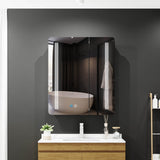 600x700mm LED Mirror Cabinet with Shaver Socket Touch-Switch Anti-fog 2 Doors, White