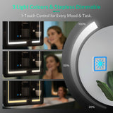 600x700mm LED Mirror Cabinet with Aluminum Shaver Socket Touch-Switch Anti-fog 2 Doors, Black