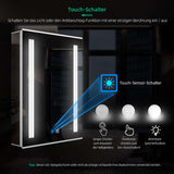 500x700mm LED Mirror Cabinet with Silver Aluminum Touch-Switch Anti-fog Shaver Socket