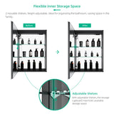 500x700mm LED Mirror Cabinet with Matt-Black Aluminum Shaver Socket Touch-Switch Anti-fog