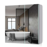 650x600mm Aluminum Bathroom Mirror Cabinet with Soft Close Hinges 2 Doors