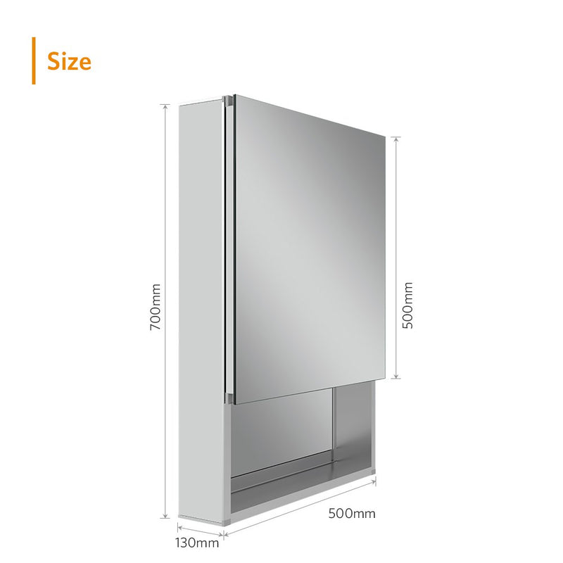 500x700mm Bathroom Mirror Cabinet with Hollow Out Style