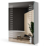500x700mm LED Illuminated Aluminum Bathroom Mirror Cabinet Spot Lights