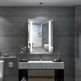 LED Illuminated Bathroom Mirror Cabinet with Shaver Socket Demister 500x700mm Straight