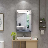 LED Illuminated Bathroom Mirror Cabinet with Shaver Socket Demister 400x600mm