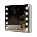 LED Mirror Cabinet with Shaver Socket Dimmer Switch 650x600mm Square Lights